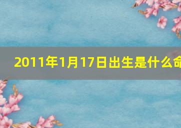 2011年1月17日出生是什么命