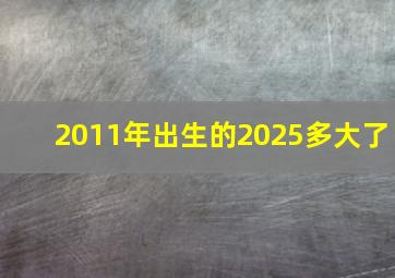 2011年出生的2025多大了