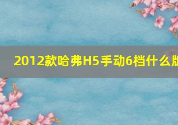 2012款哈弗H5手动6档什么版