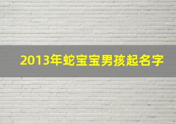 2013年蛇宝宝男孩起名字