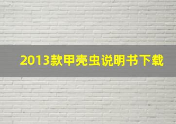 2013款甲壳虫说明书下载