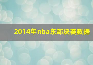 2014年nba东部决赛数据