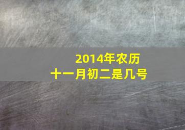 2014年农历十一月初二是几号