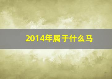 2014年属于什么马