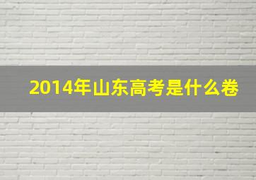 2014年山东高考是什么卷