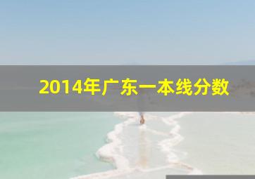 2014年广东一本线分数