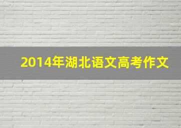 2014年湖北语文高考作文