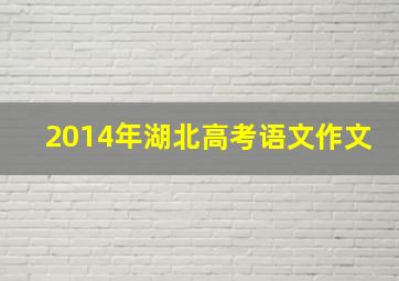 2014年湖北高考语文作文