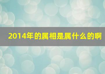 2014年的属相是属什么的啊