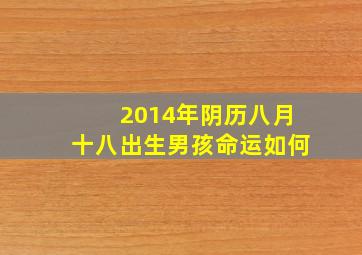 2014年阴历八月十八出生男孩命运如何