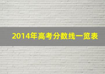 2014年高考分数线一览表