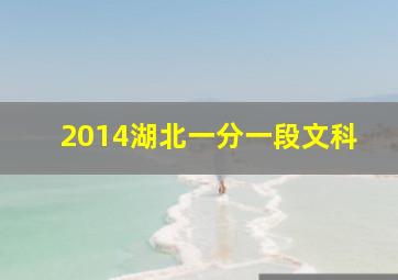 2014湖北一分一段文科