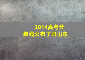 2014高考分数线公布了吗山东