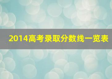 2014高考录取分数线一览表