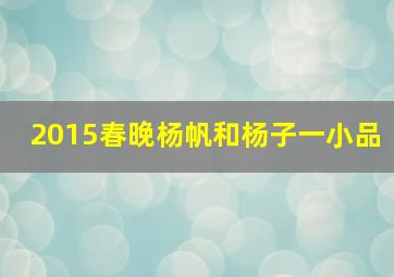 2015春晚杨帆和杨子一小品