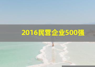 2016民营企业500强