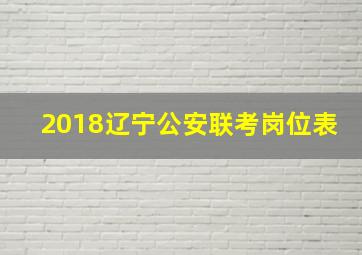 2018辽宁公安联考岗位表