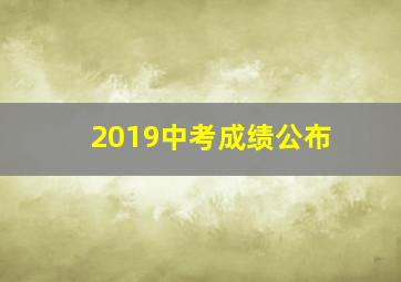 2019中考成绩公布