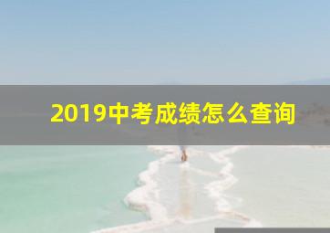 2019中考成绩怎么查询