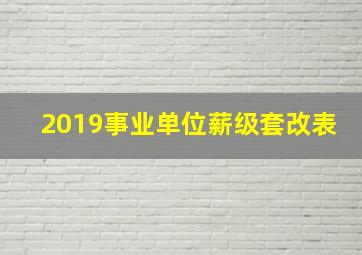 2019事业单位薪级套改表