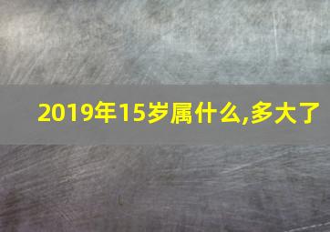 2019年15岁属什么,多大了