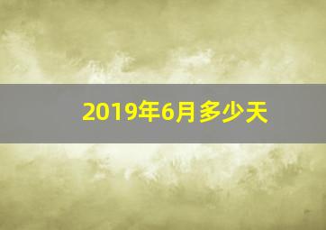 2019年6月多少天