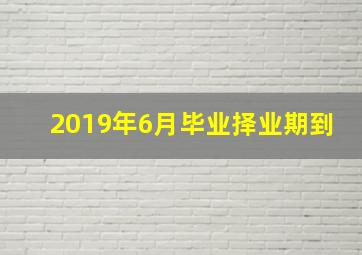 2019年6月毕业择业期到