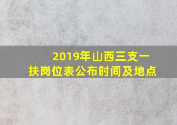 2019年山西三支一扶岗位表公布时间及地点