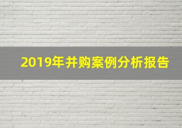 2019年并购案例分析报告