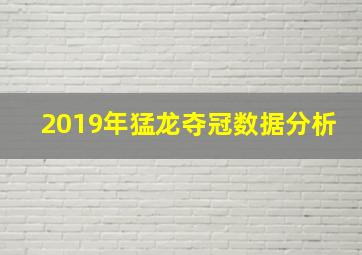 2019年猛龙夺冠数据分析