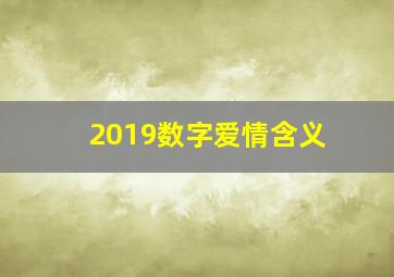 2019数字爱情含义