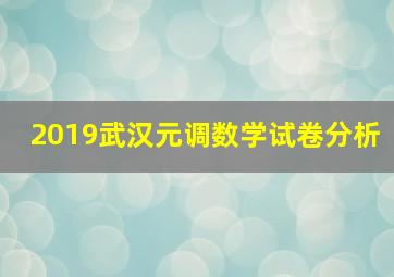 2019武汉元调数学试卷分析