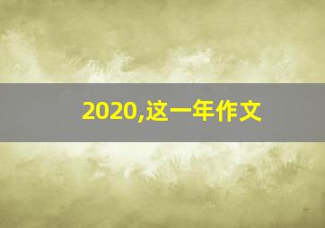 2020,这一年作文