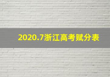 2020.7浙江高考赋分表