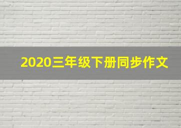 2020三年级下册同步作文