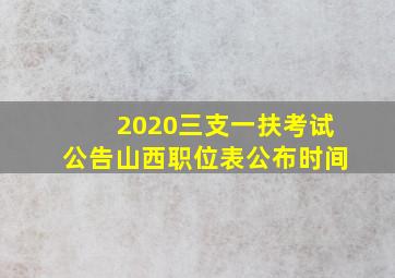 2020三支一扶考试公告山西职位表公布时间