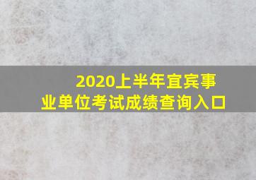 2020上半年宜宾事业单位考试成绩查询入口