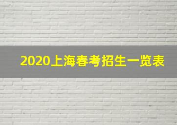 2020上海春考招生一览表