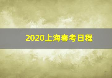 2020上海春考日程