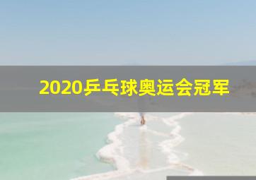 2020乒乓球奥运会冠军