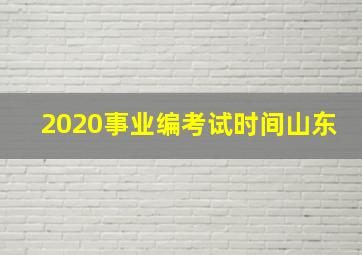 2020事业编考试时间山东