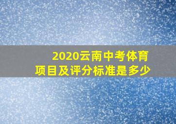 2020云南中考体育项目及评分标准是多少