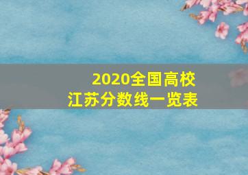 2020全国高校江苏分数线一览表