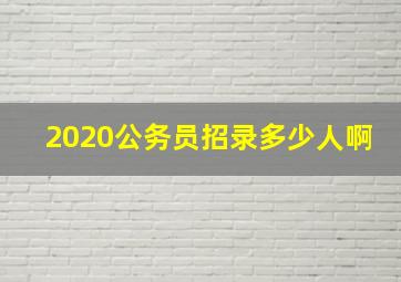 2020公务员招录多少人啊