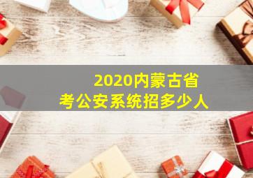 2020内蒙古省考公安系统招多少人