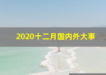 2020十二月国内外大事