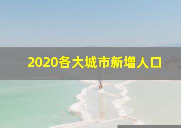 2020各大城市新增人口