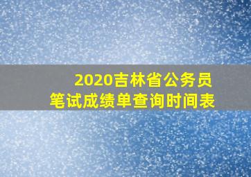 2020吉林省公务员笔试成绩单查询时间表