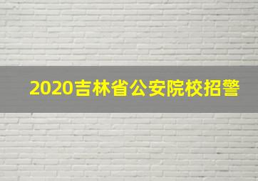 2020吉林省公安院校招警