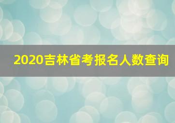 2020吉林省考报名人数查询